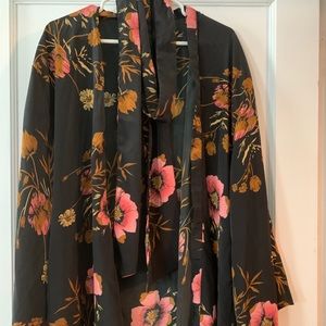 Kimono Black with florals
